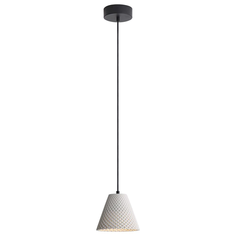 Golden Lighting Clarus 8" 1-Light LED Pendant in White Sandstone, , large