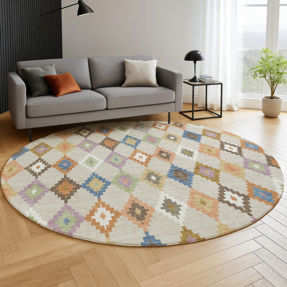 Dalyn Rug Company Kenner Beige 8' Round Area Rug, , large