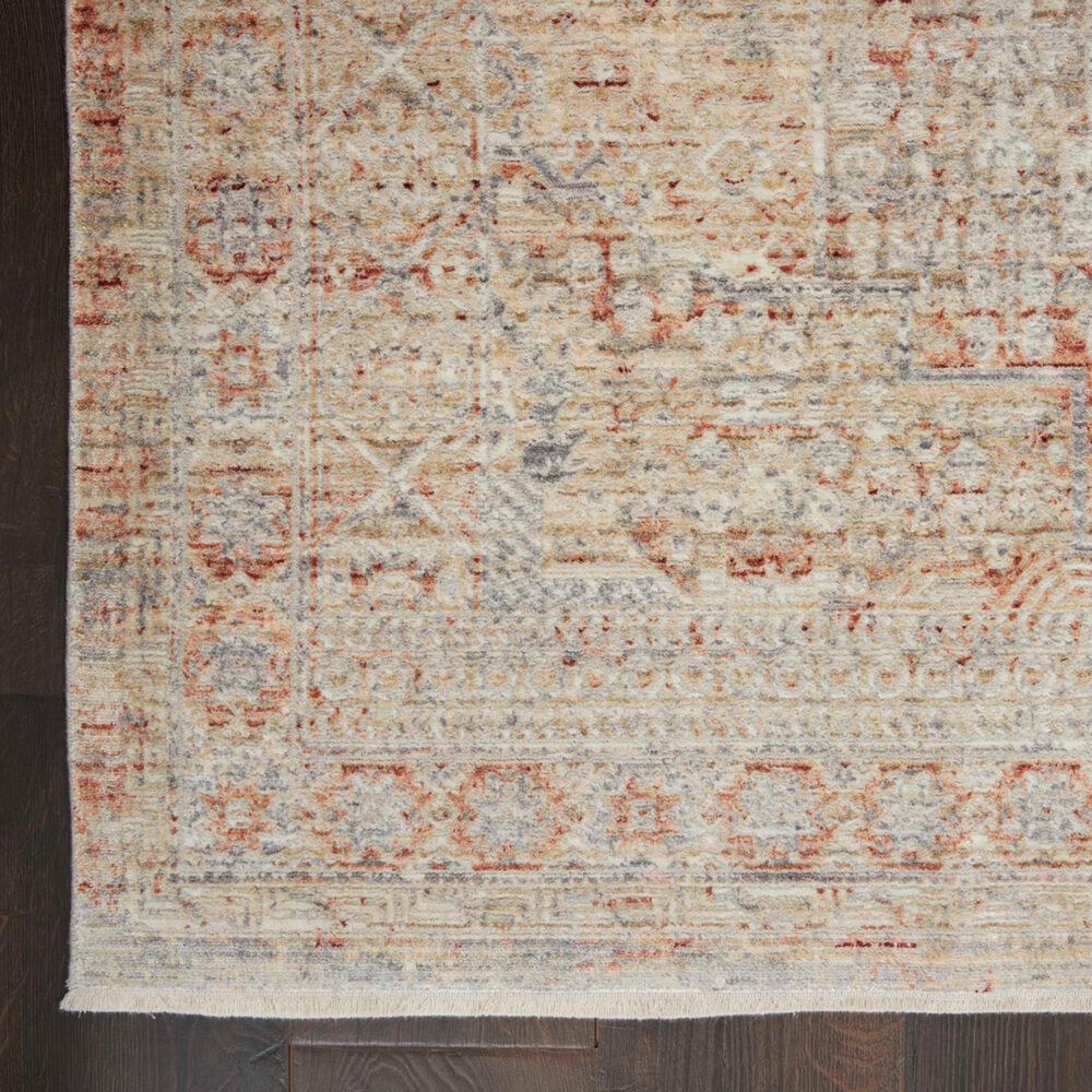 Nourison Lustrous Weave LUW02 2&#39;2&quot; x 7&#39;6&quot; Gray and Brick Runner, , large