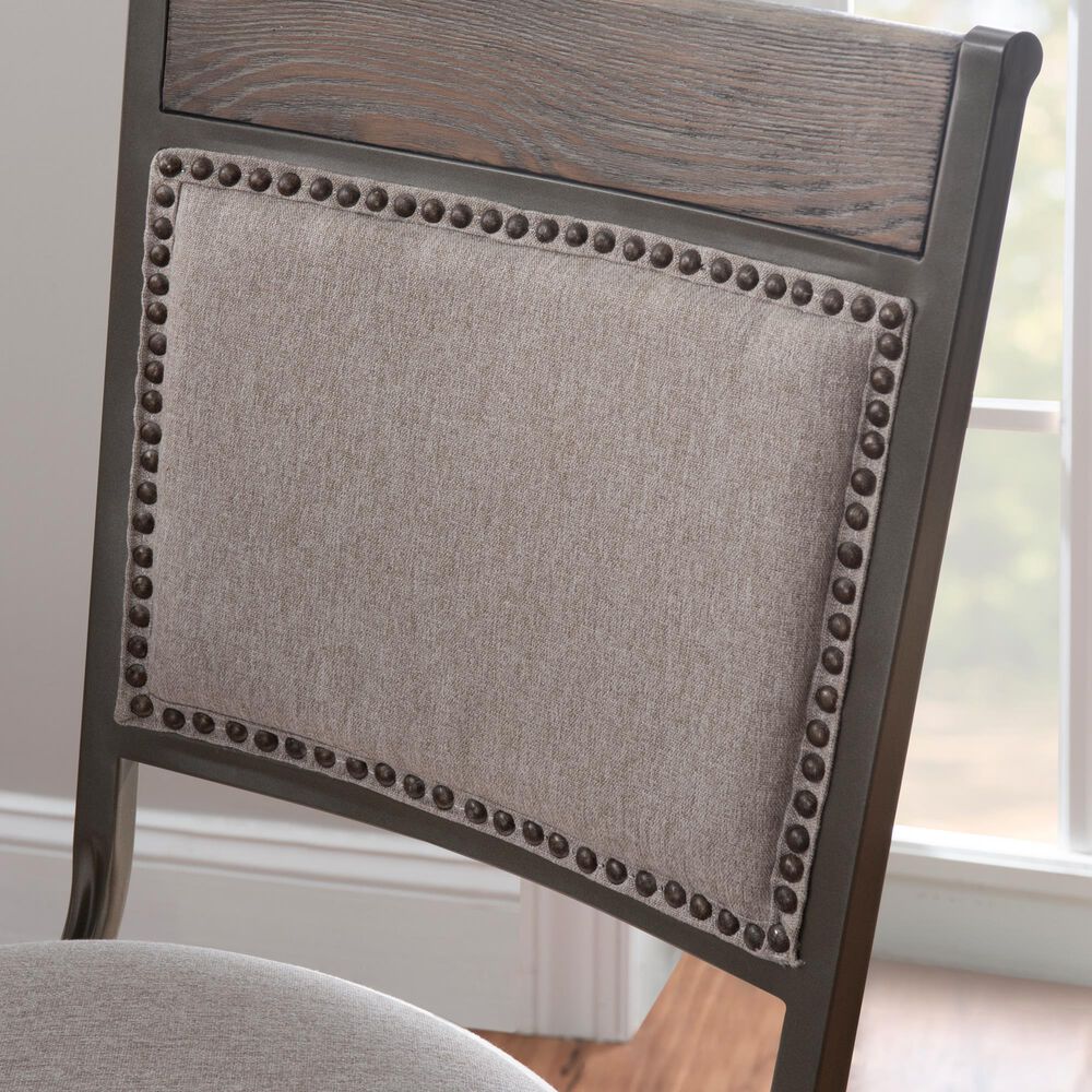 Linon Home Decor Franklin Swivel Counter Stool in Pewter, , large