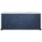 Lexora Home Dukes 80" Double Bathroom Vanity in Navy Blue with 2 cm White Carrara Marble Top and Rectangular Sinks, , large