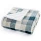 Duke Imports Flannel Sherpa Plaid Throw in Green and Grey, , large