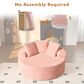 HOMLUX 59" Plush Corduroy Round Chair in Pink, , large