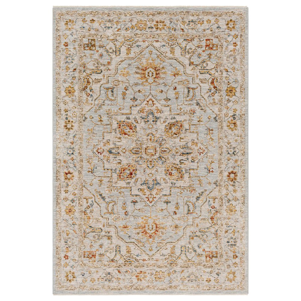 Surya Reina Light Gray, Cream, Denim, Mustard, Rust, Olive and Light Brown 6&#39;7&quot; x 9&#39;6&quot; Area Rug, , large