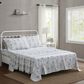 Pem America British Rose 4-Piece Full Sheet Set in White and Blue, , large