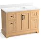 Kohler Charlemont 48" Single Bathroom Vanity in Light Oak with 3 cm White Quartz Top and Rectangular Sink, , large
