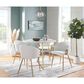 LumiSource Claire Arm Chair with White Faux Leather Cushion in Gold (Set of 2), , large
