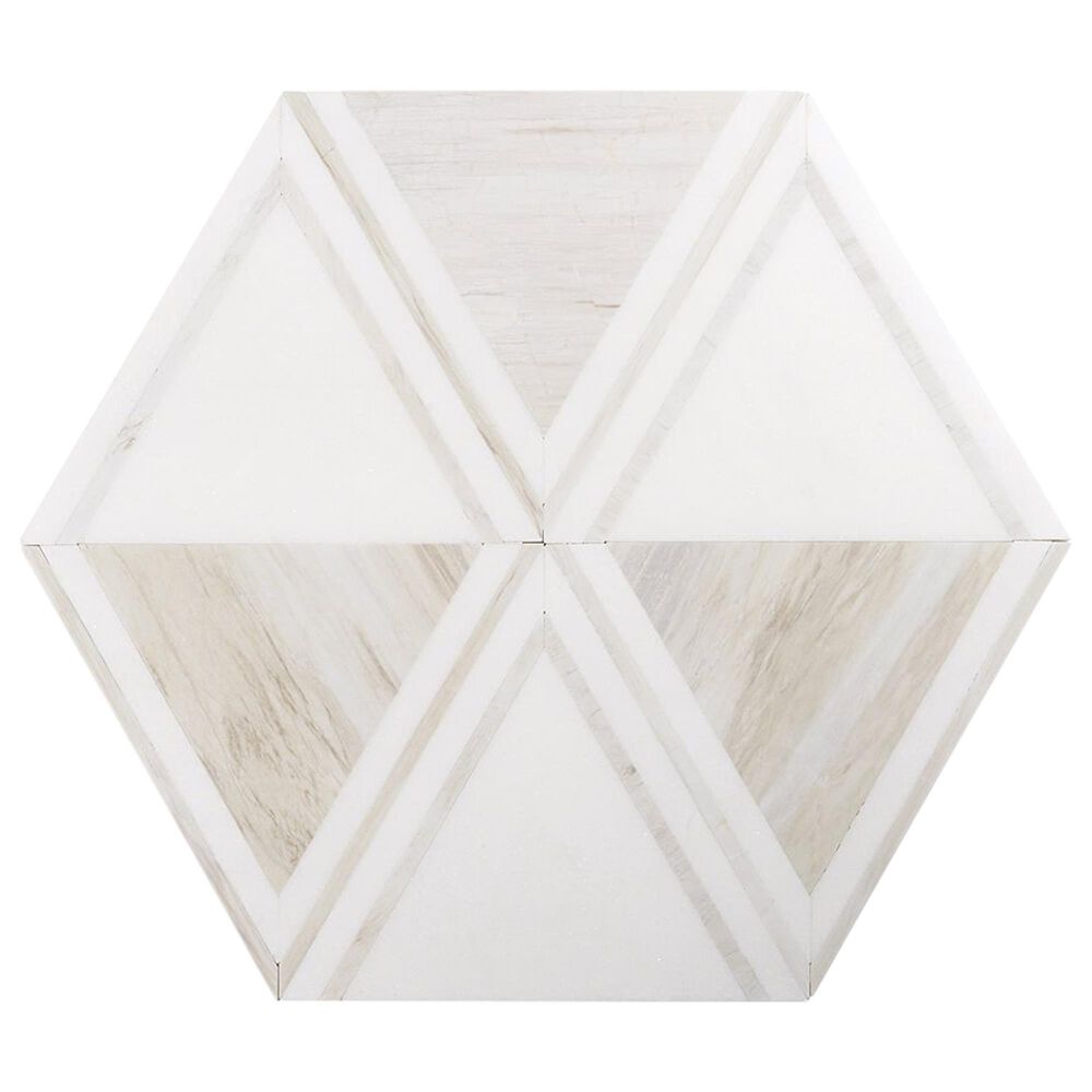 Soho Studio Angolo Thassos Sabbia 13" x 16" Marble Mosaic Sheet, , large