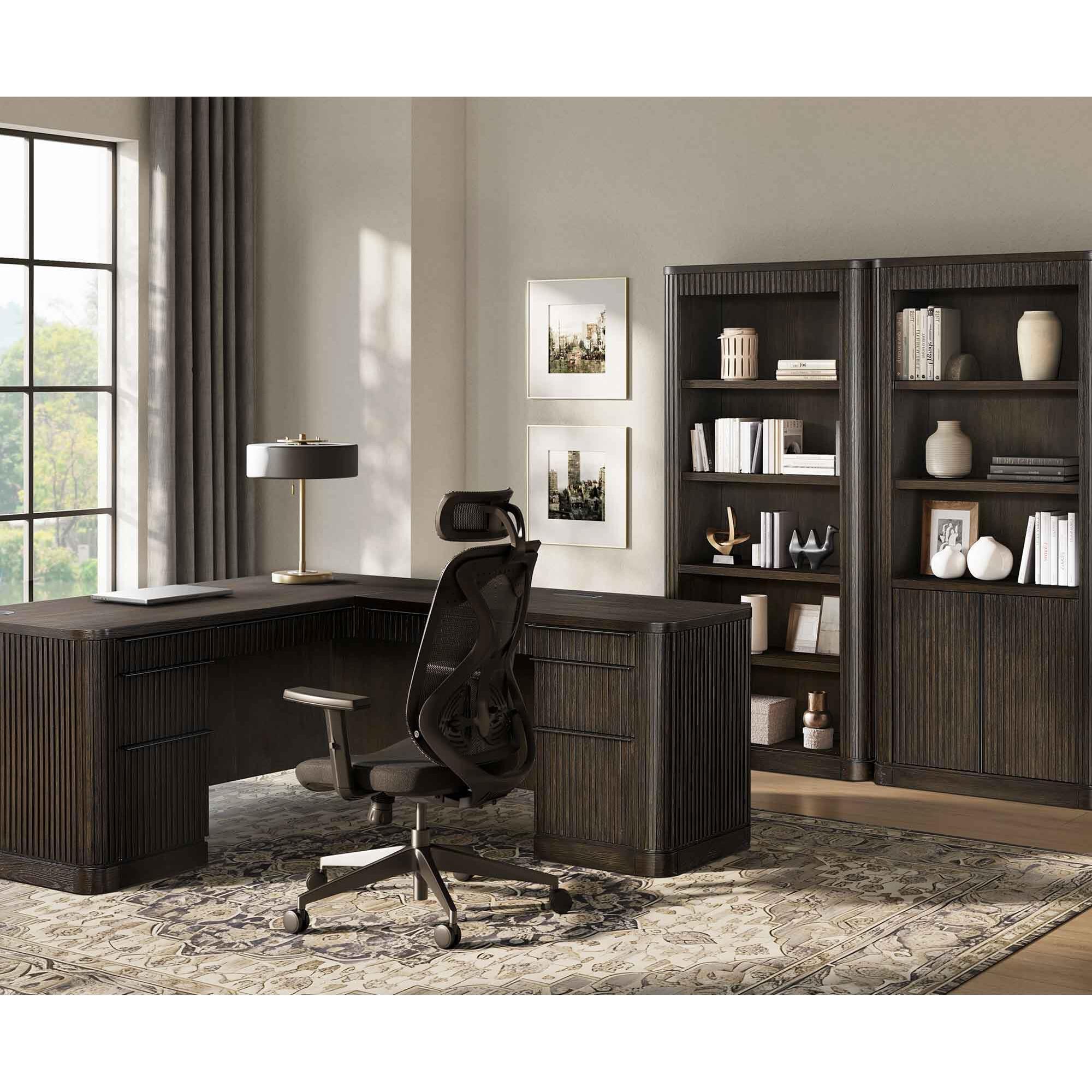 Wycliff Bay L-Desk with Return in Brown