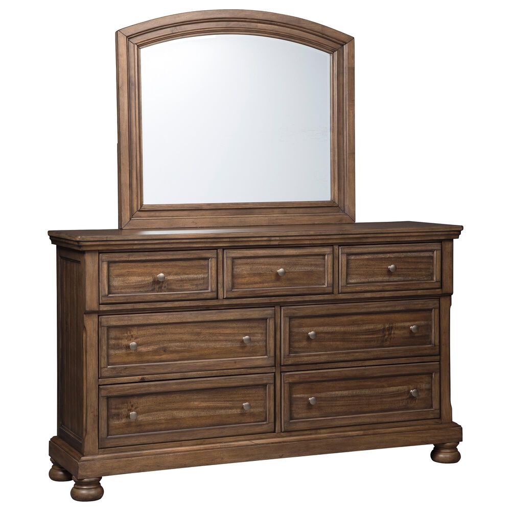 Ashley Flynnter 7 Drawer Dresser in Medium Brown, , large