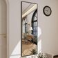HOMLUX 14" x 48" Door Wall Mount Mirror in Black, , large