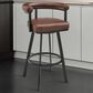 Blue River Magnolia 26" Swivel Counter Stool in Black Metal with Brown Faux Leather, , large