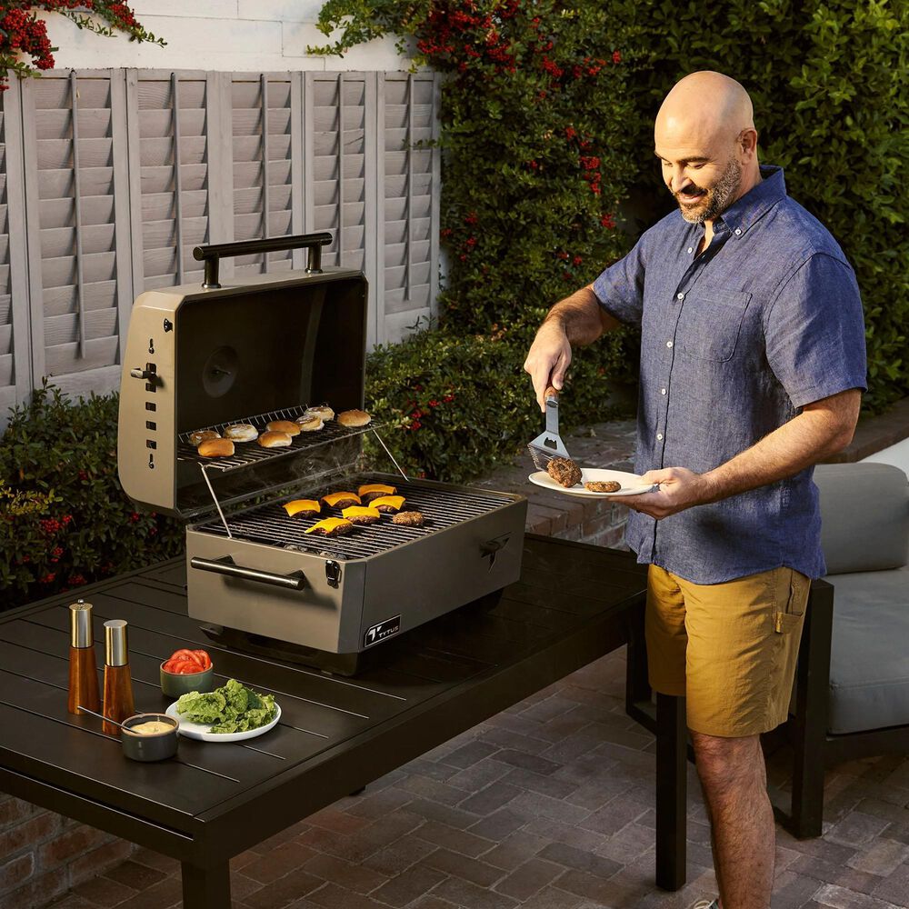 TYTUS Emberwood Portable Charcoal Grill in Gunmetal Gray, , large