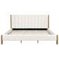 Hearth and Haven King Upholstered Platform Bed in White, , large