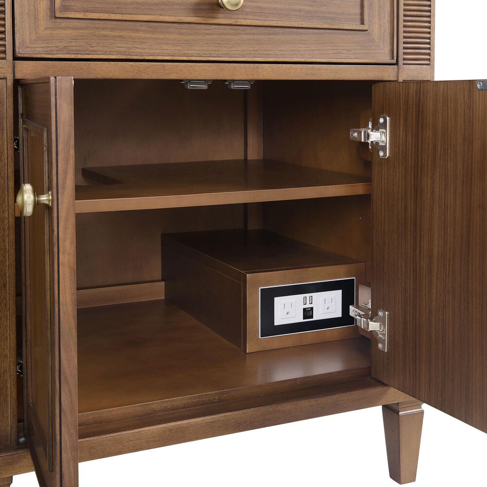 James Martin Vanities Lorelai 72&quot;Double Vanity in Mid-Century Walnut with 3 cm Victorian Silver Quartz Top, , large