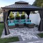 HOMLUX 12-ft x 10-ft Permanent Hardtop Gazebo Gray Gazebo with Hardtop Roof (Screen Included), , large