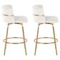 LumiSource Cinch 26" Swivel Counter Stool with Cream Upholstery in Gold (Set of 2), , large