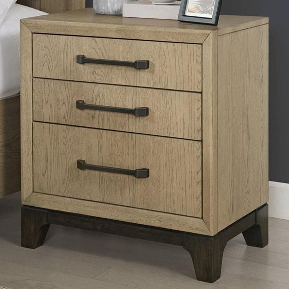 Emerald Home Furnishings Sutton Place 3-Drawer Nightstand in Caramel and Cocoa, , large