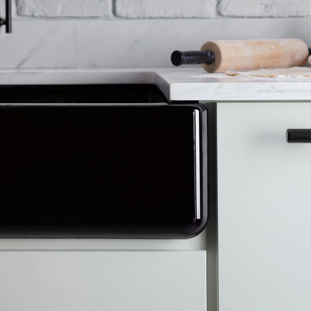 Kohler Whitehaven 35.75&quot; Single Bowl Farmhouse Kitchen Sink in Black, , large