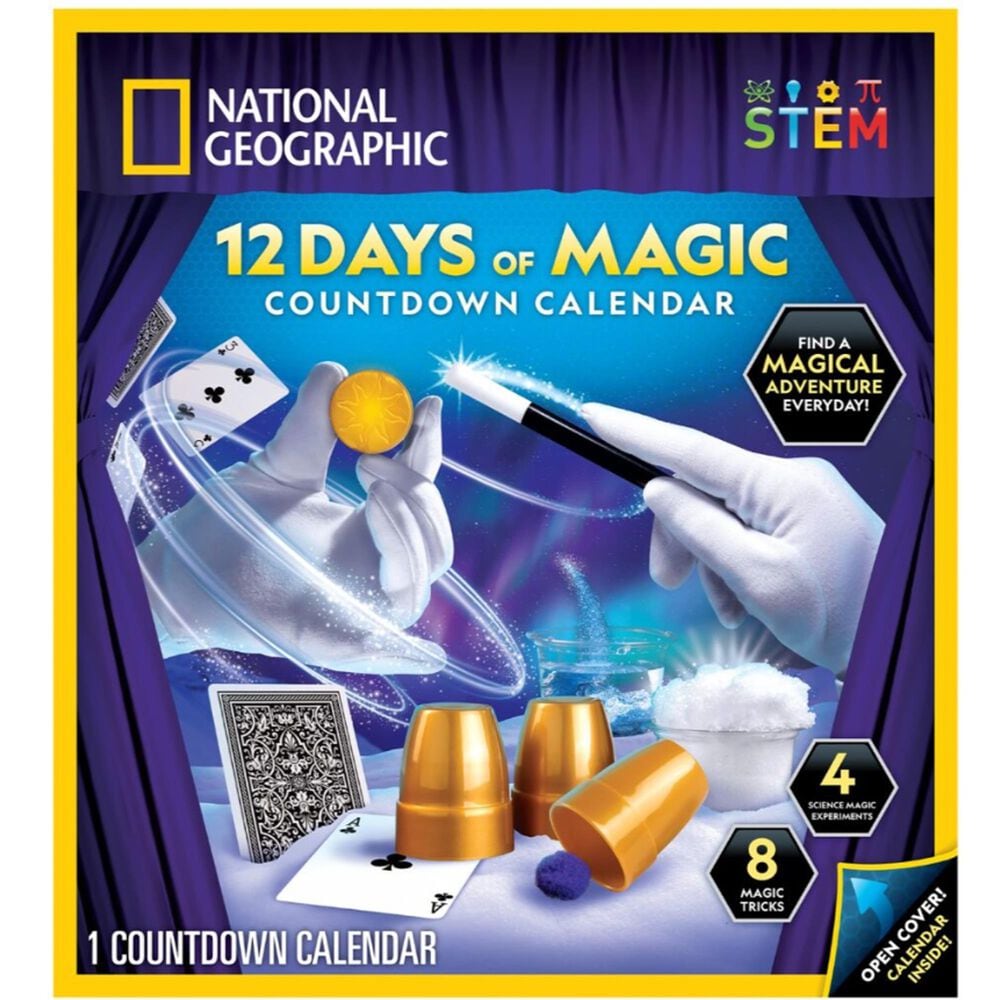 National Geographic 12 Days of Christmas Countdown Calendar with 12 Magic Tricks and Science Experiments in Multicolor, , large