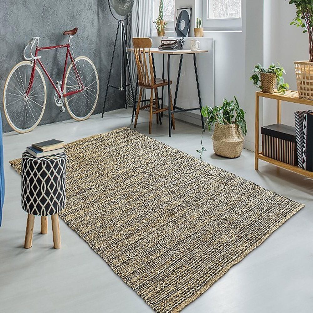 L&amp;R Resources Natural Fiber 9&#39; x 12&#39; Gray Area Rug, , large