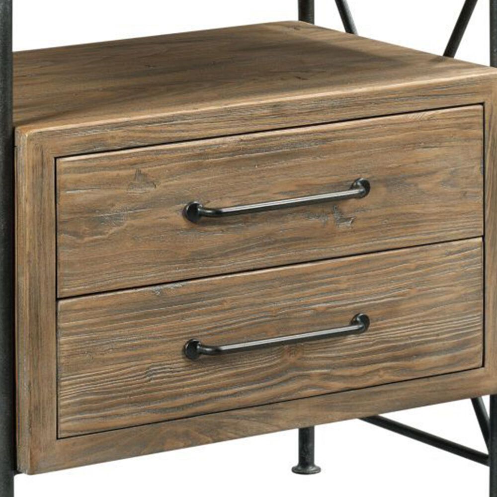 Kincaid Modern Forge Crockett 2 Drawer Nightstand in Sandy Brown Poplar, , large