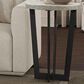 Belle Furnishings Pierce Chairside Table in Black Textured and White, , large