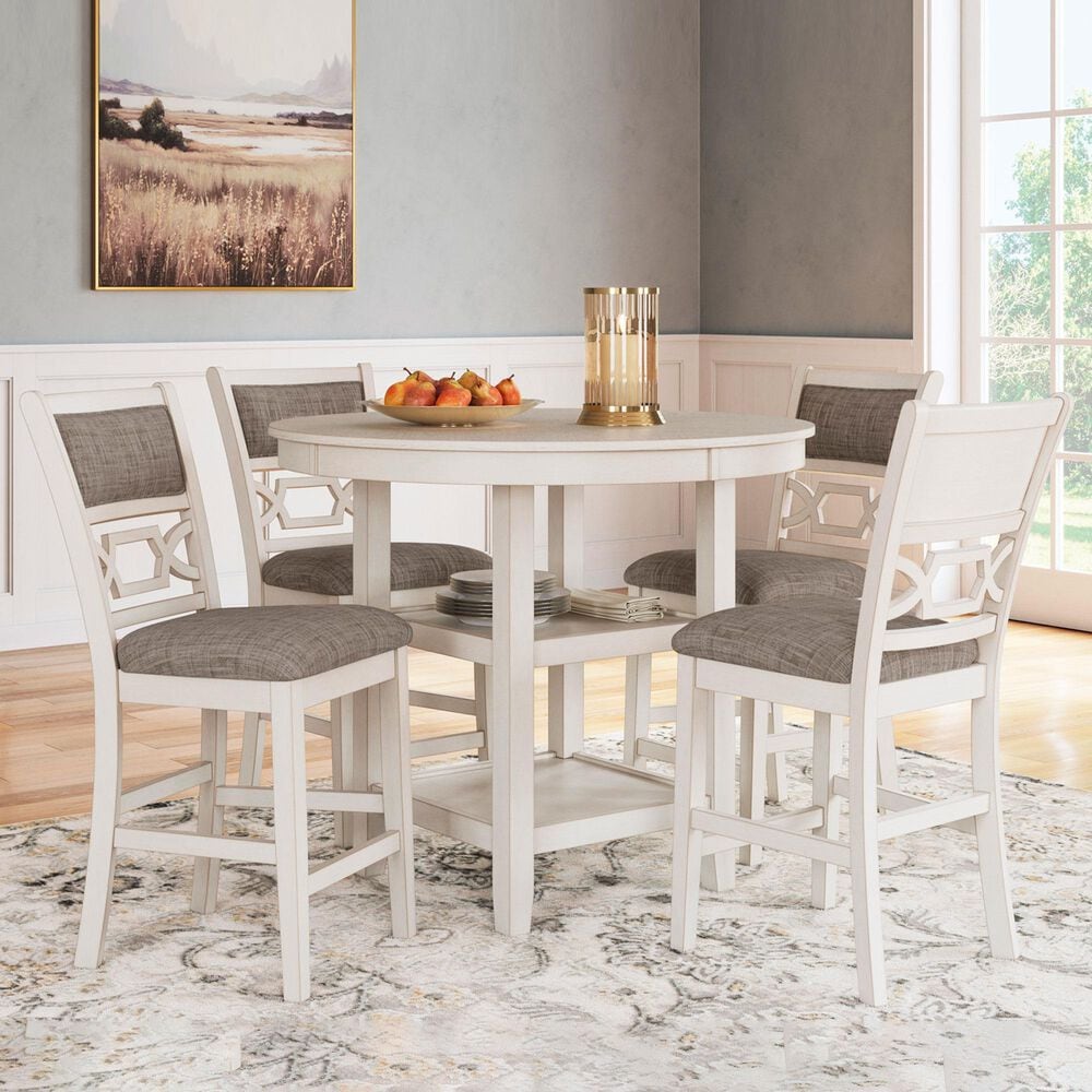Ashley Erinberg 5-Piece Counter Height Dining Set in Antique White, , large