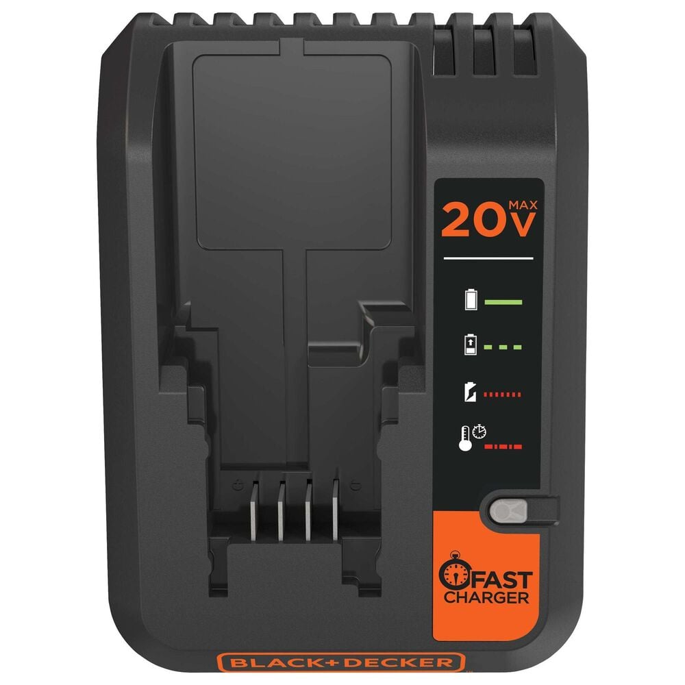 Black &amp; Decker 20V Max 2 Amp Battery Charger in Black and Orange, , large