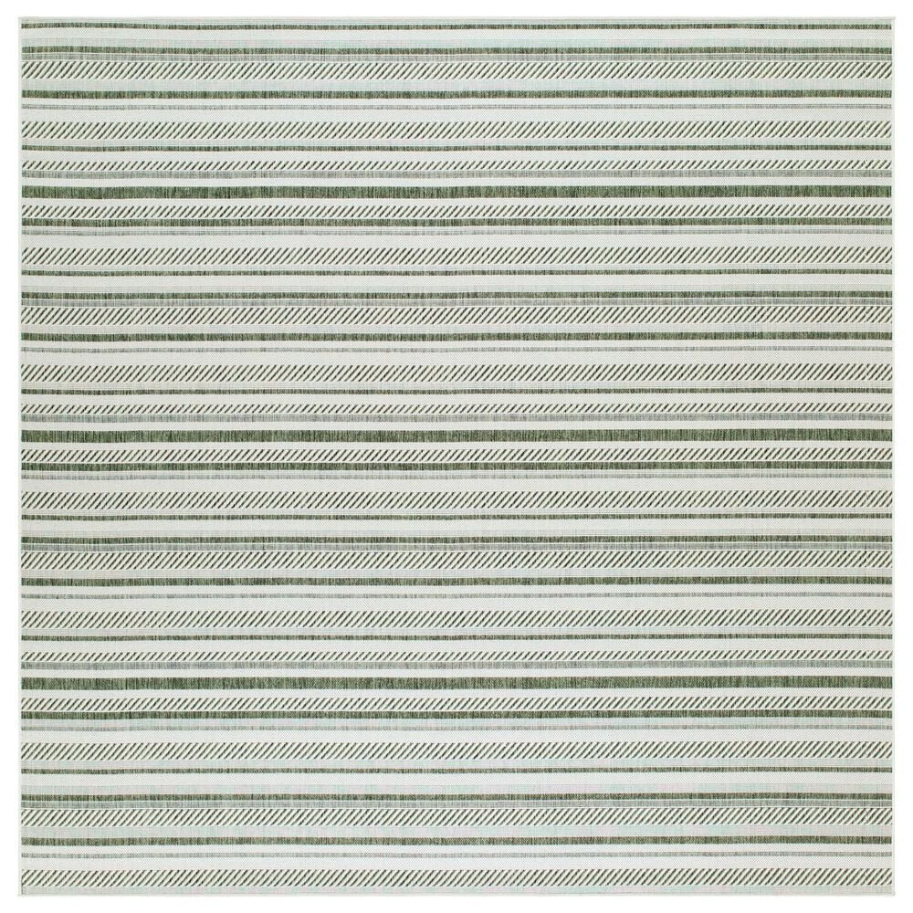 Surya Eagean EAG-2422 Grass Green, Ivory, Dark Green and Seafoam 7&#39;10&quot; Square Indoor/Outdoor Area Rug, , large