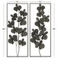 Maple and Jade 36" x 14" Contemporary Flowers Wall Decor in Black (Set of 2), , large