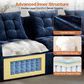 HOMLUX 2-Piece Right Facing Sectional with Chaise in Blue, , large