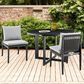 Blue River Cayman Outdoor Dining Side Chair with Dark Grey Cushion in Black (Set of 2), , large