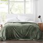 Pem America Cannon Solid Plush Full/Queen Blanket in Green, , large