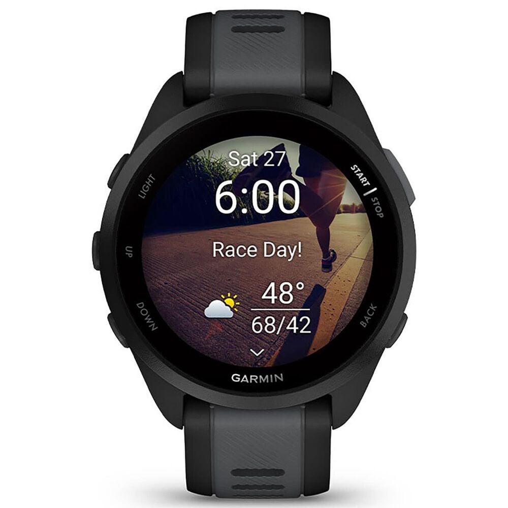 Garmin Forerunner 165 Smartwatch 30.4mm in Black and Slate Gray, , large