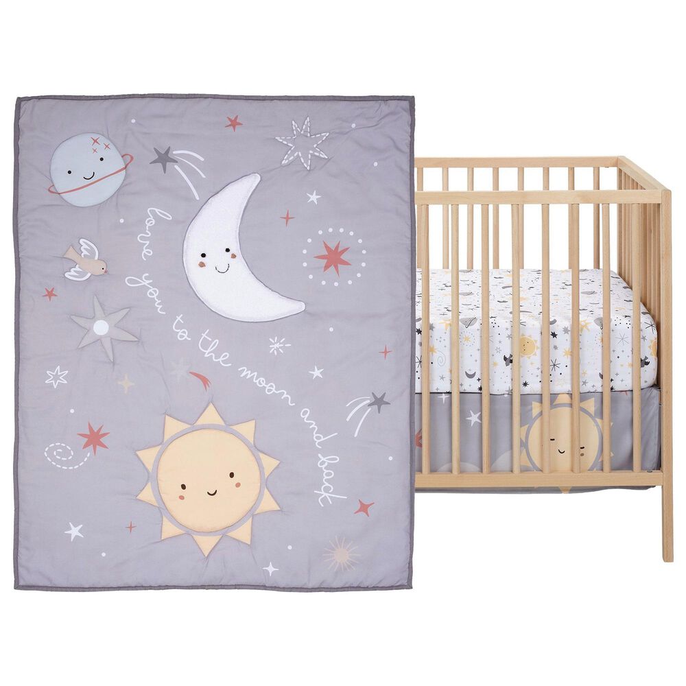 Lambs and Ivy Little Star 3-Piece Baby Crib Bedding Set in Gray, White, Yellow and Multicolor, , large
