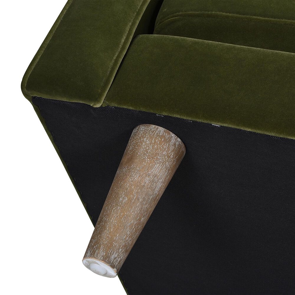 Jennifer Taylor Home Nicholas Stationary Sofa in Olive Green Velvet, , large