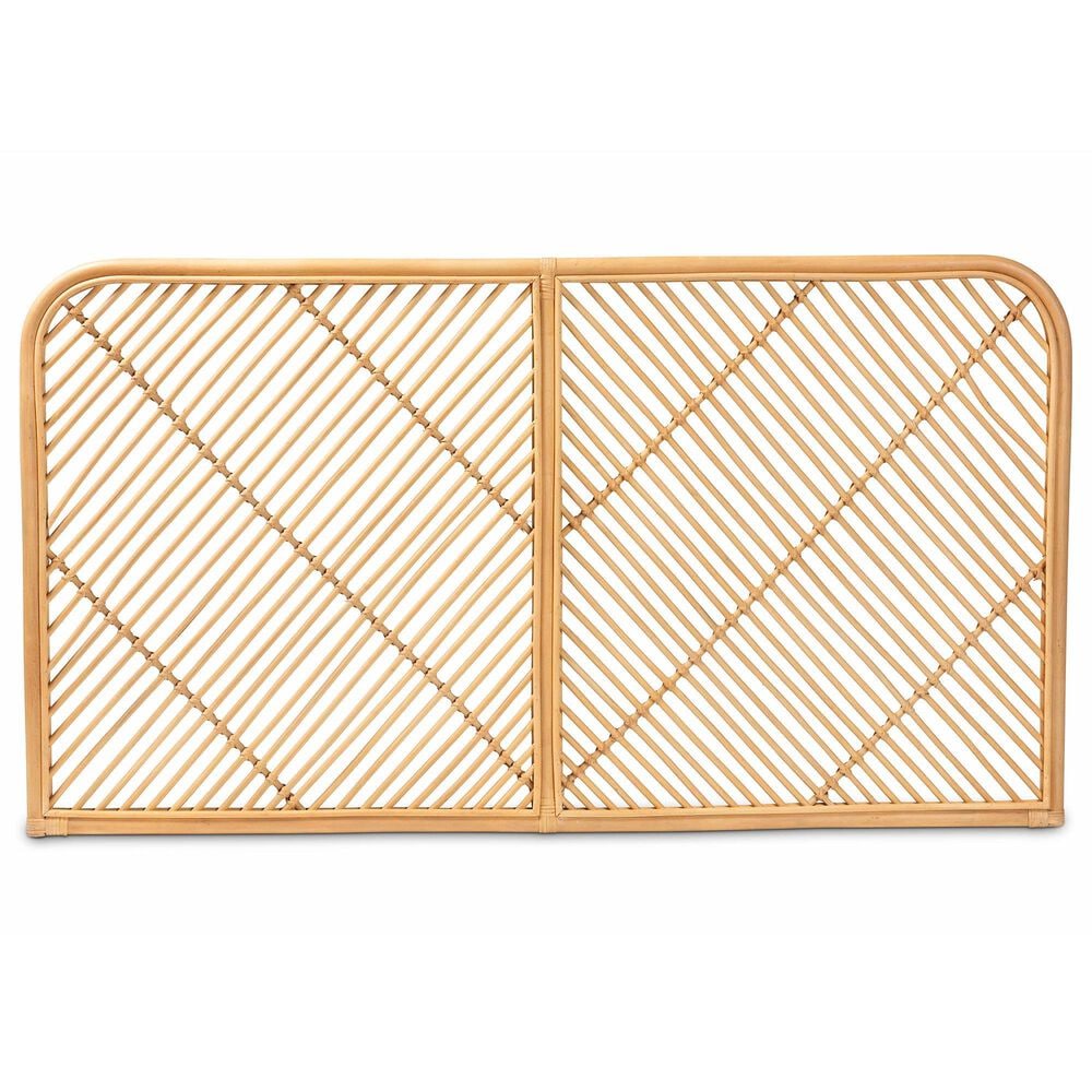 Baxton Studio Sakina Queen Panel Headboard in Natural Brown, , large