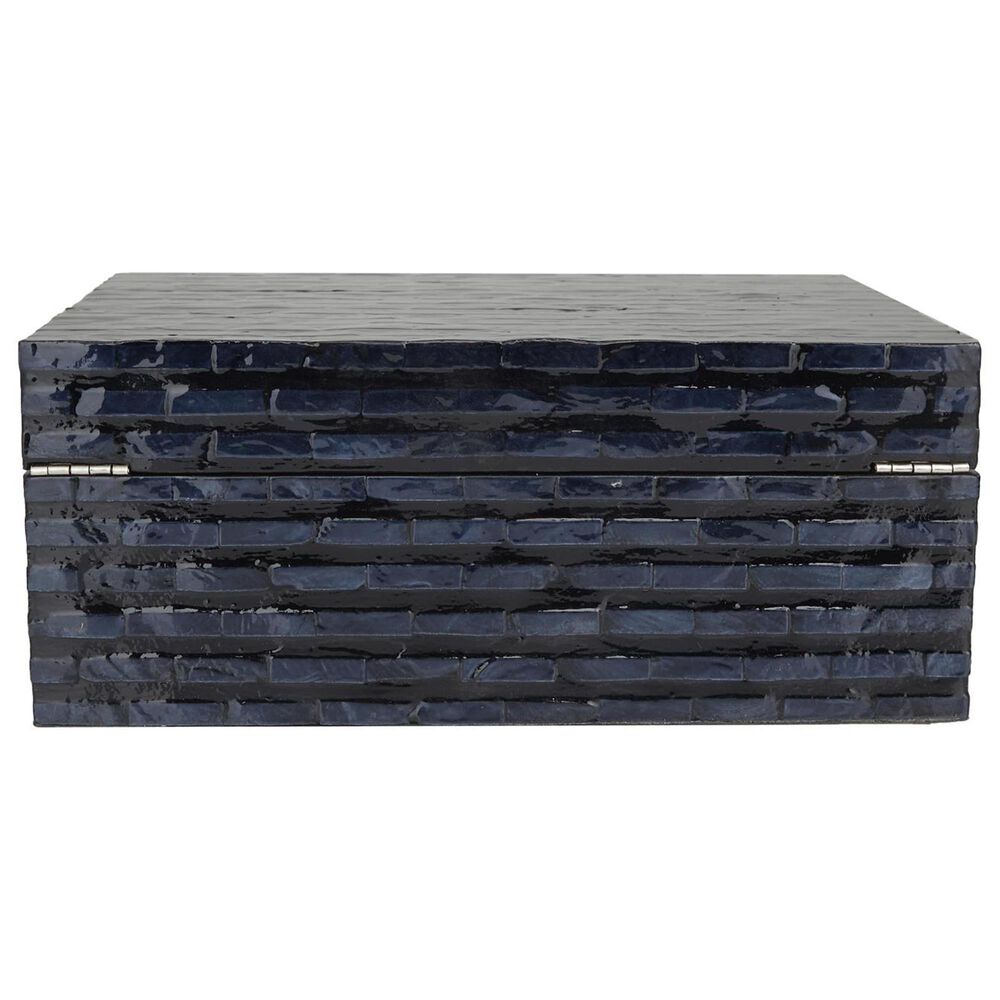 Maple and Jade Handmade Decorative Box with Hinged Lid in Black Set of 2, , large