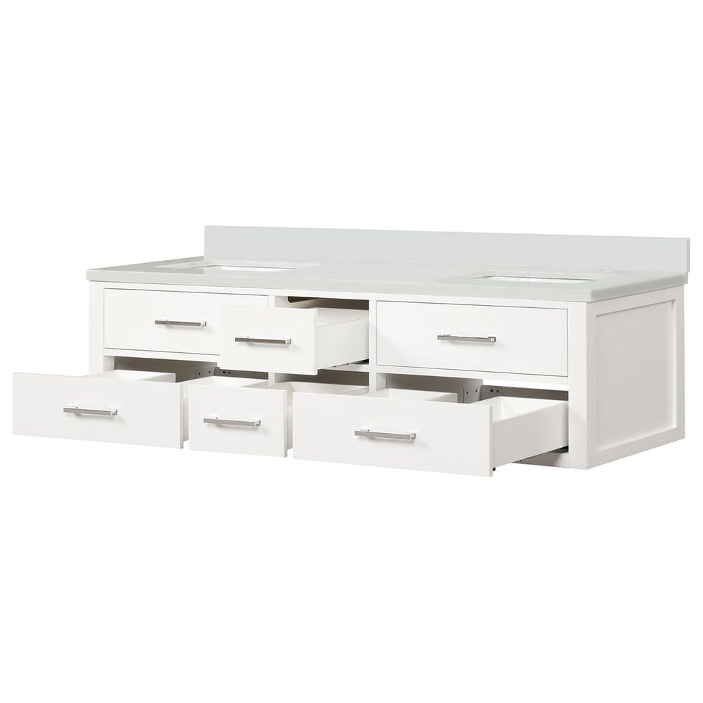 Lexora Home Castor 72&quot; Double Bathroom Vanity in White with 2 cm White Quartz Top and Rectangular Sinks, , large
