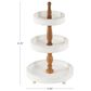 Maple and Jade 3-Level Tiered Server in Distressed White and Brown, , large