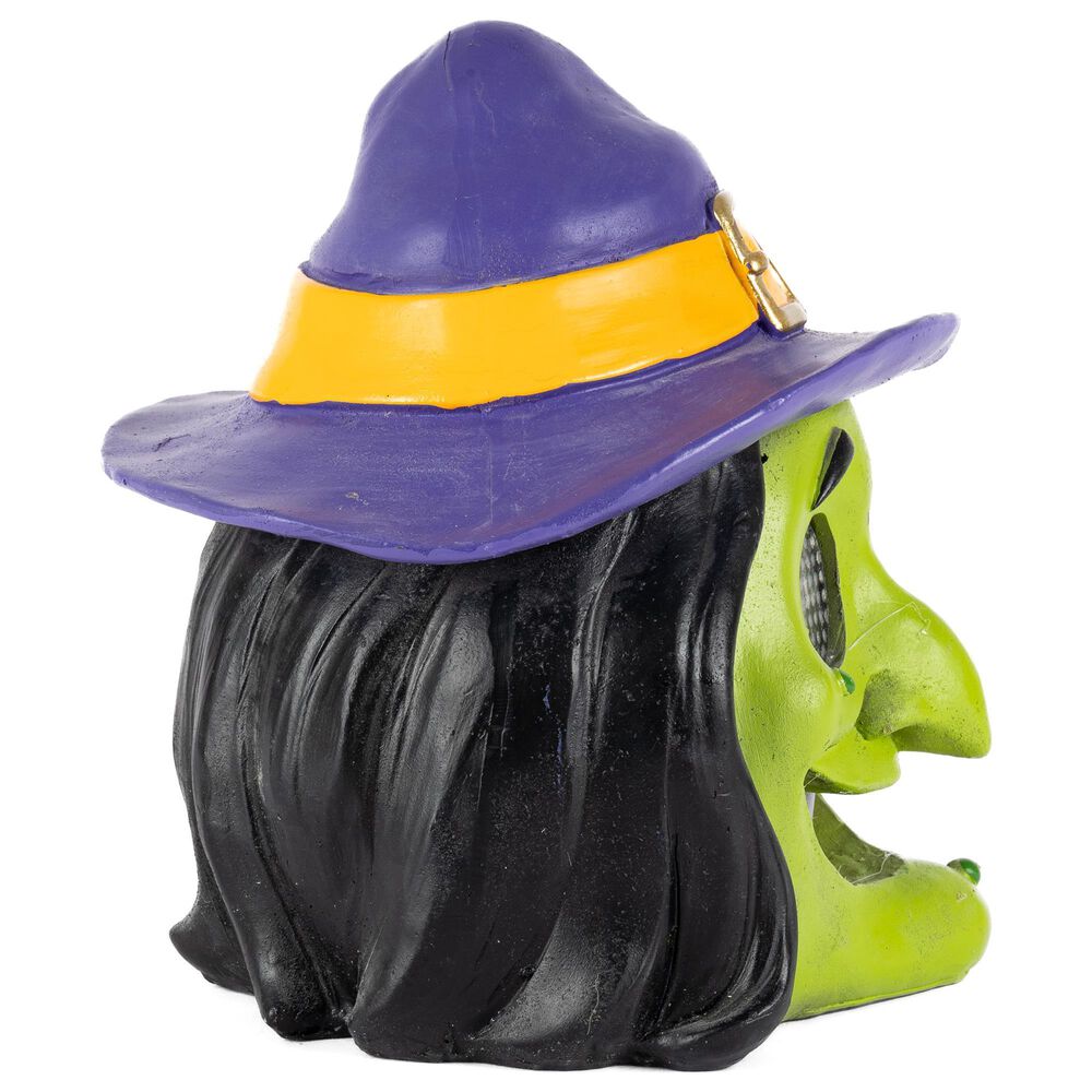 The Gerson Company Lighted Resin Halloween Witch with Moving Eyes in Green, , large