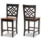 Baxton Studio Nicolette Counter Stool in Dark Brown and Walnut Brown (Set of 2), , large