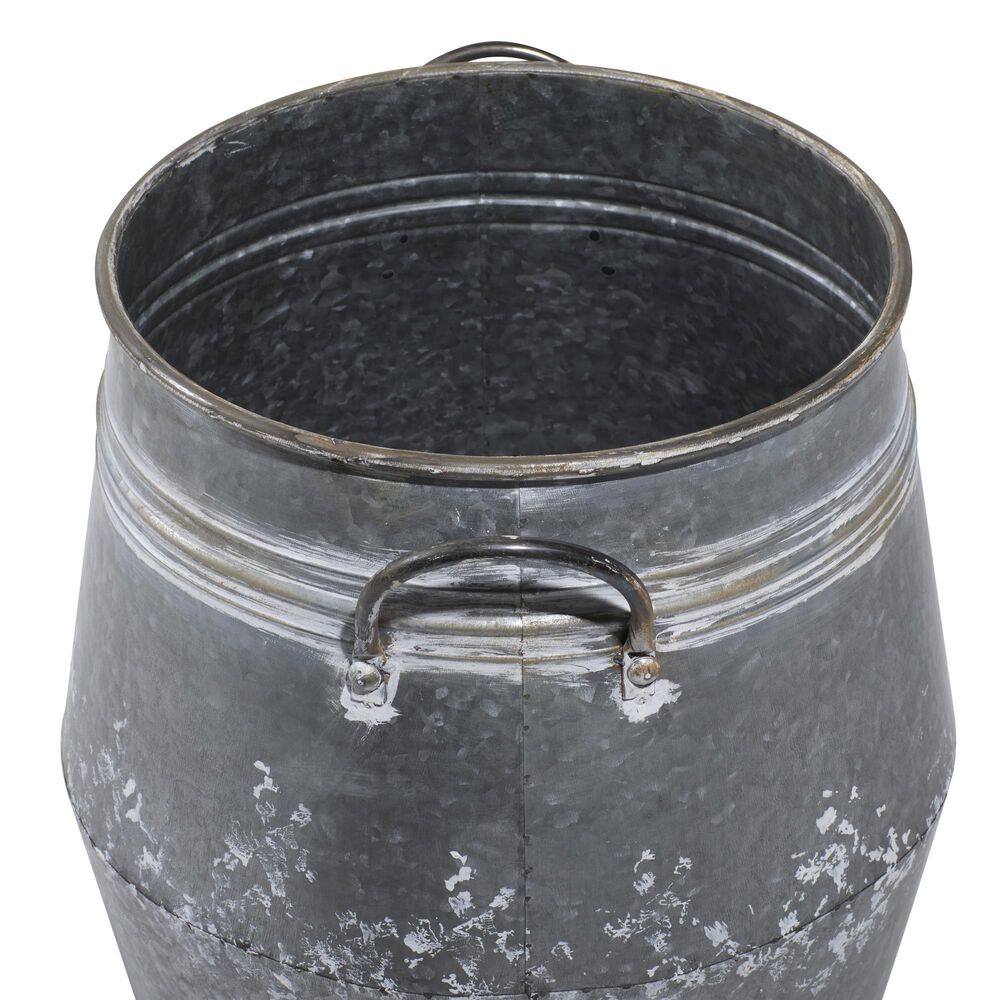 Maple and Jade 24&quot; Metal Planter in Gray &#40;Set of 3&#41;, , large
