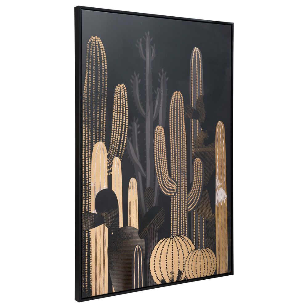 Zuo Modern Cactus At Dusk Canvas Wall Art in Black and Gold, , large