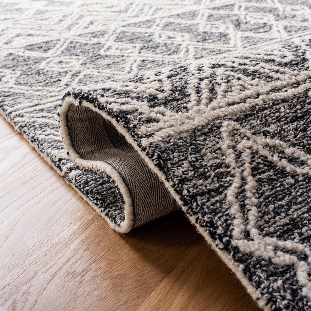 Safavieh Micro-Loop MLP203A 3&#39; x 5&#39; Ivory and Black Area Rug, , large