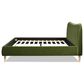 Jennifer Taylor Home Roman Queen Platform Bed with Olive Green Upholstered in Natural Whitewashed, , large