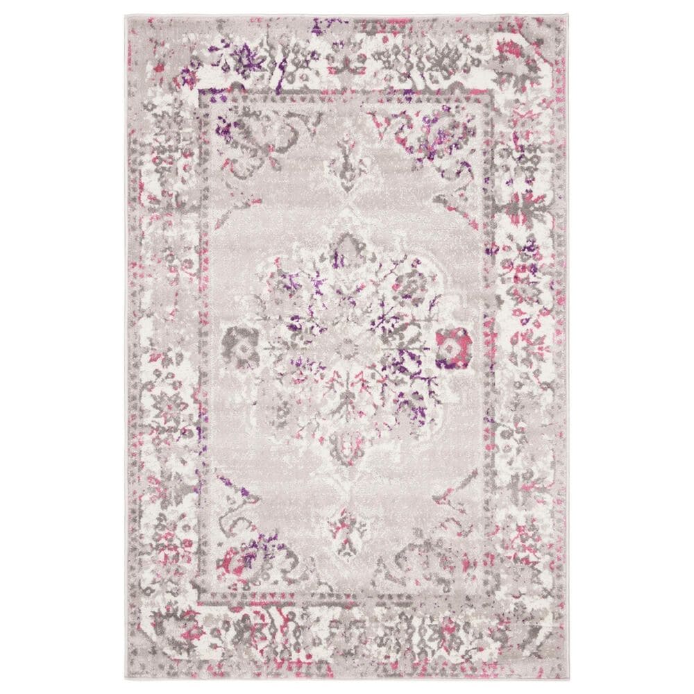 Safavieh Skyler SKY169P 4" x 6" Gray and Pink Area Rug, , large