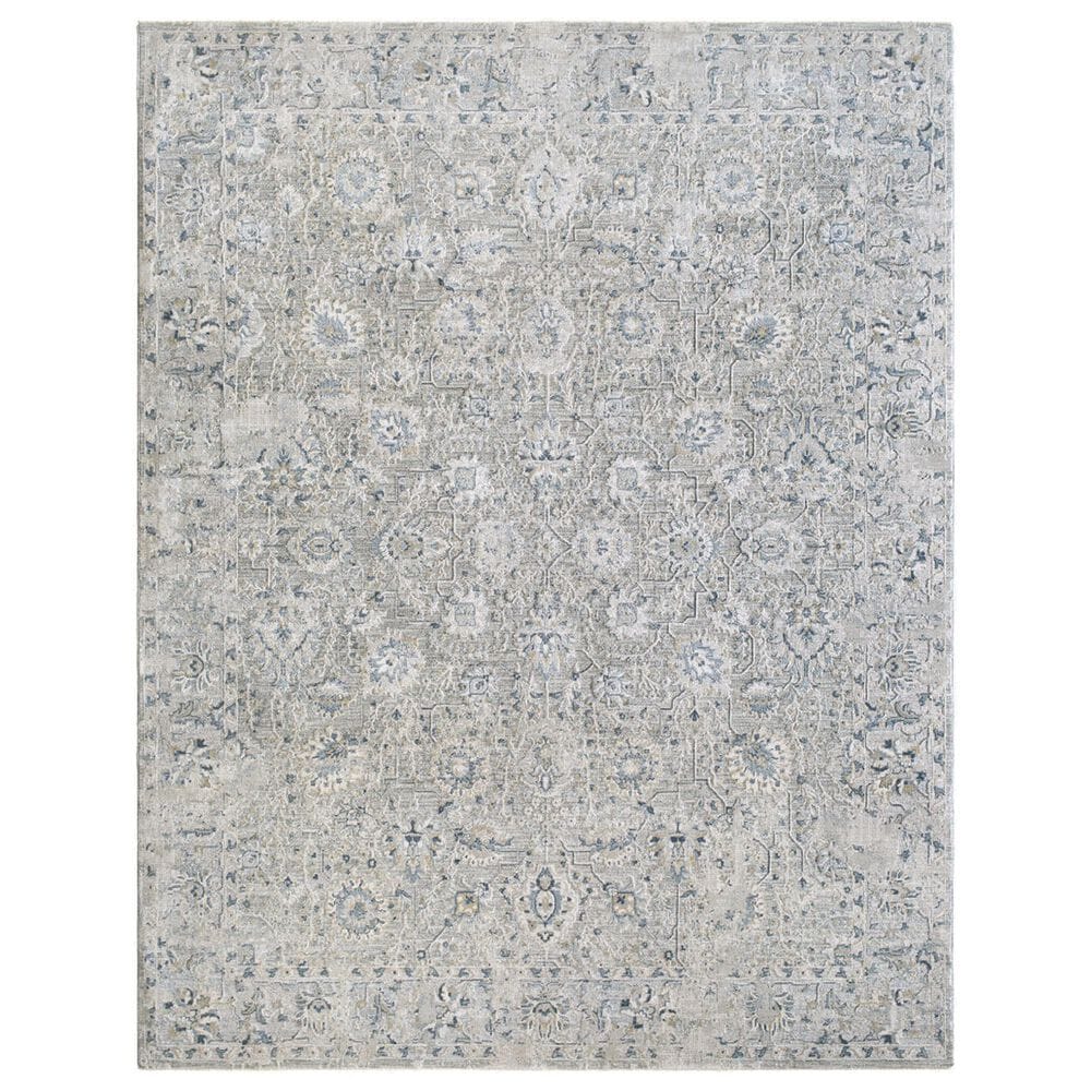 Surya Brunswick Light Gray, Charcoal, Cream, Dark Blue, Blue and Mustard 2"7" x 7"3" Runner, , large