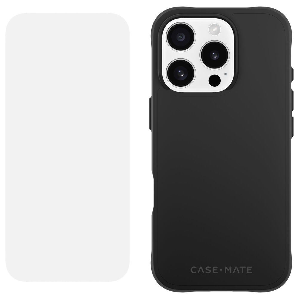 Case-Mate Protection Pack with Tough MagSafe Case and Glass Screen Protector for Apple iPhone 16 Pro in Black, , large